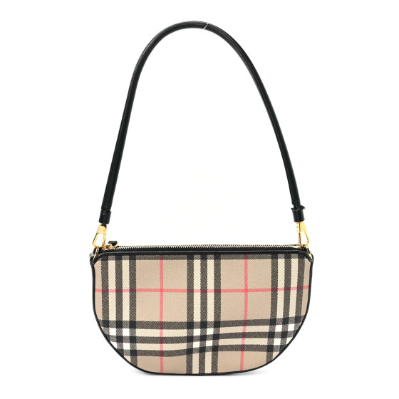 Burberry Vintage Check Calfskin Olympia Slim Pouch Archive Beige