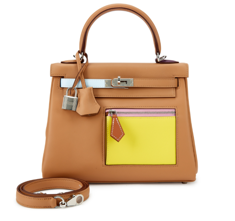 Hermes Limited Edition Chai, Lime, Bleu Brume, Cassis and Nata Swift Colormatic Kelly 25 Retourne Palladium Hardware, 2022