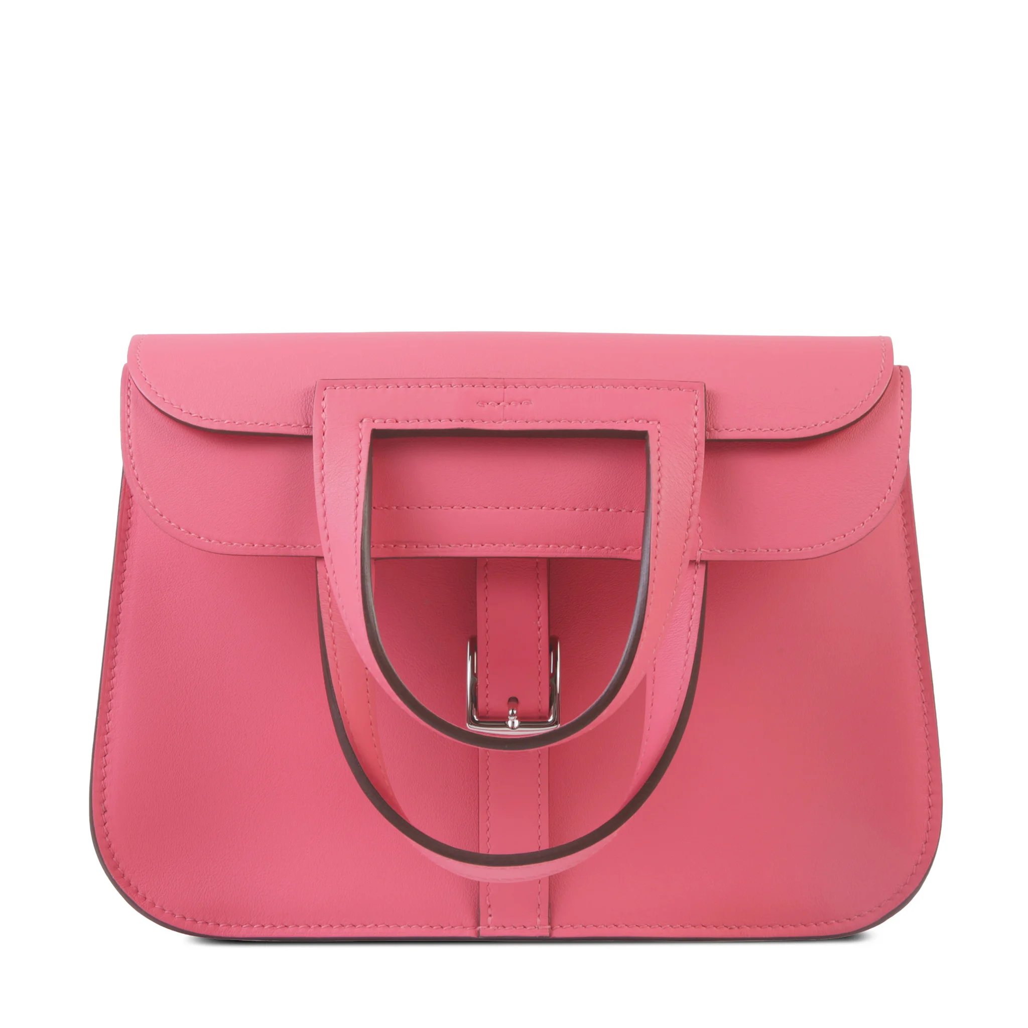 Excellent ( Rank SA ) HERMÈS Halzan Mini Rose Azalee (8W) Swift Palladium hardware K (2025)