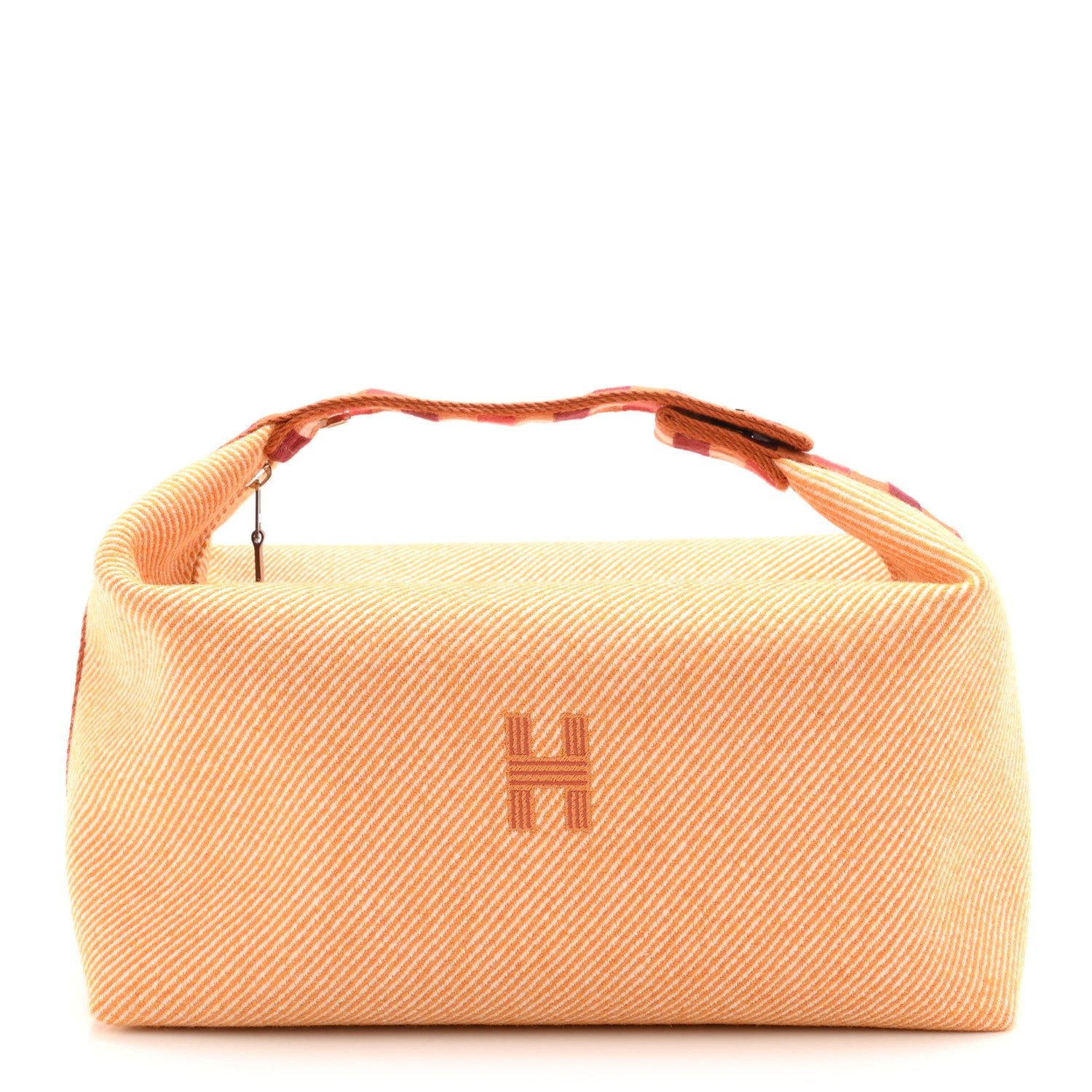 Hermes Hermes Merino Wool Large Au Carre Bride-A-Brac Pouch Fauve