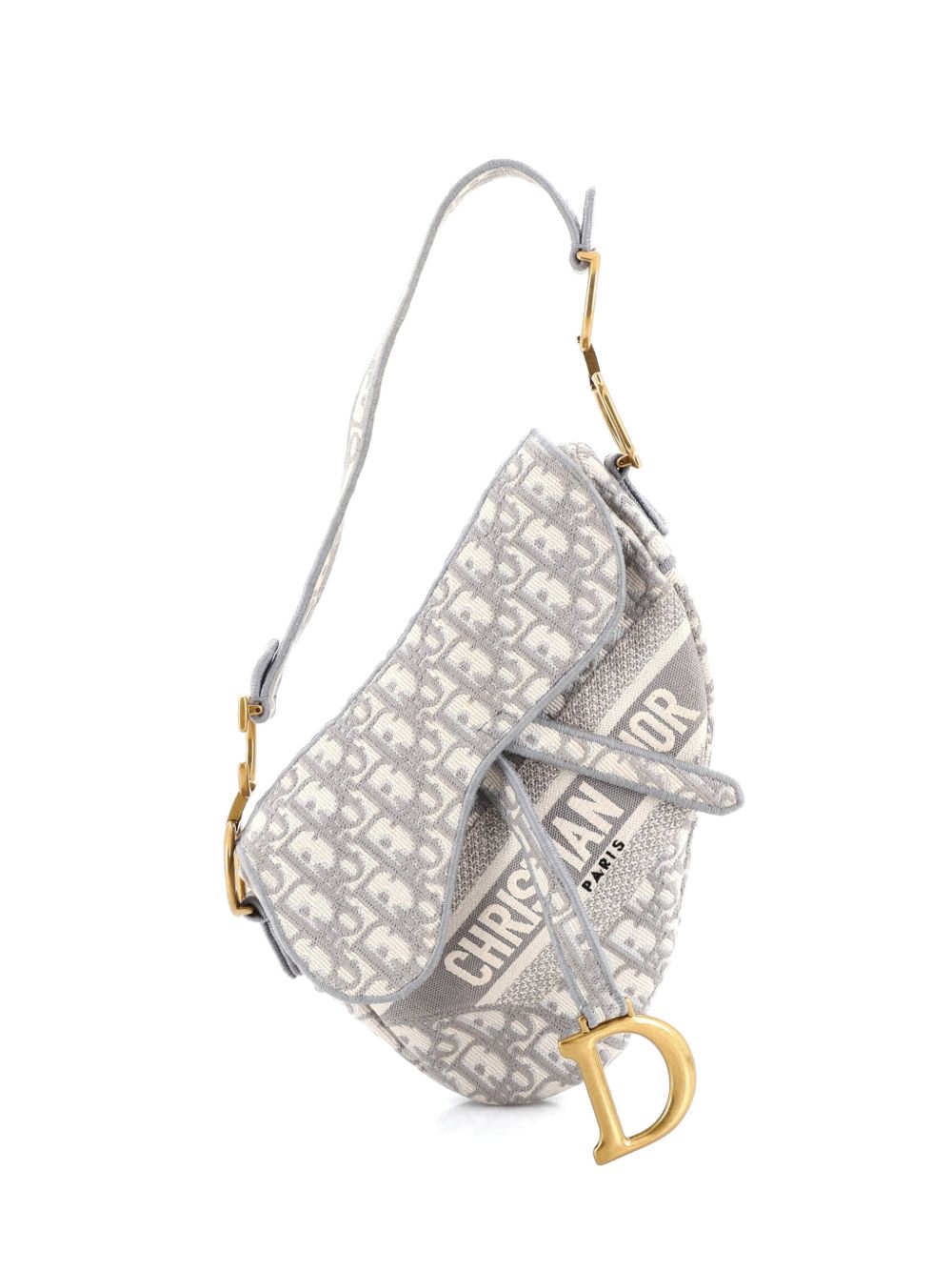 Dior Saddle Handbag Logo Embroidered Oblique Canvas Medium shoulder bag