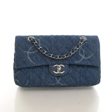 Denim Classic Single Flap Bag Medium