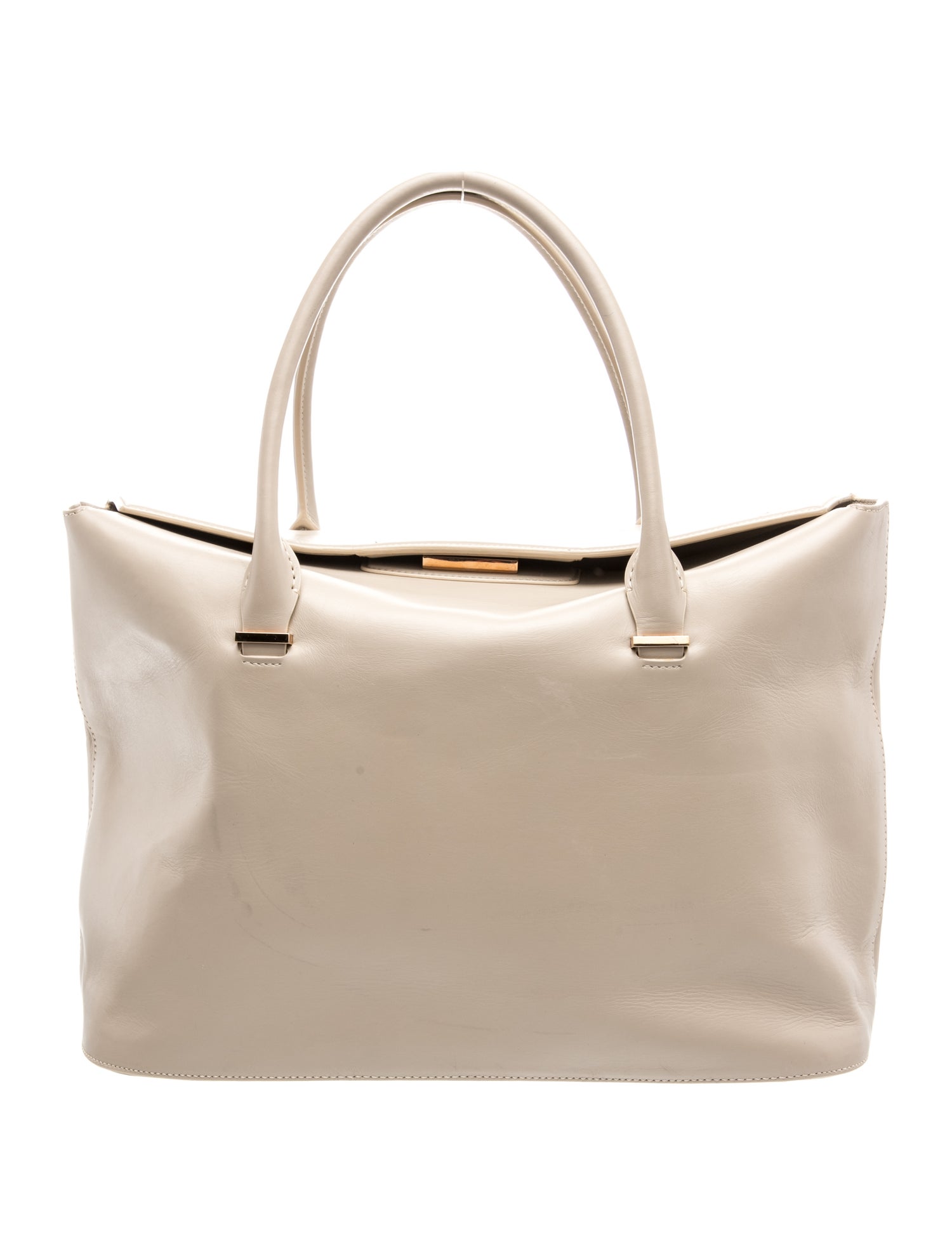 Leather Leather Top Handle Bag Large