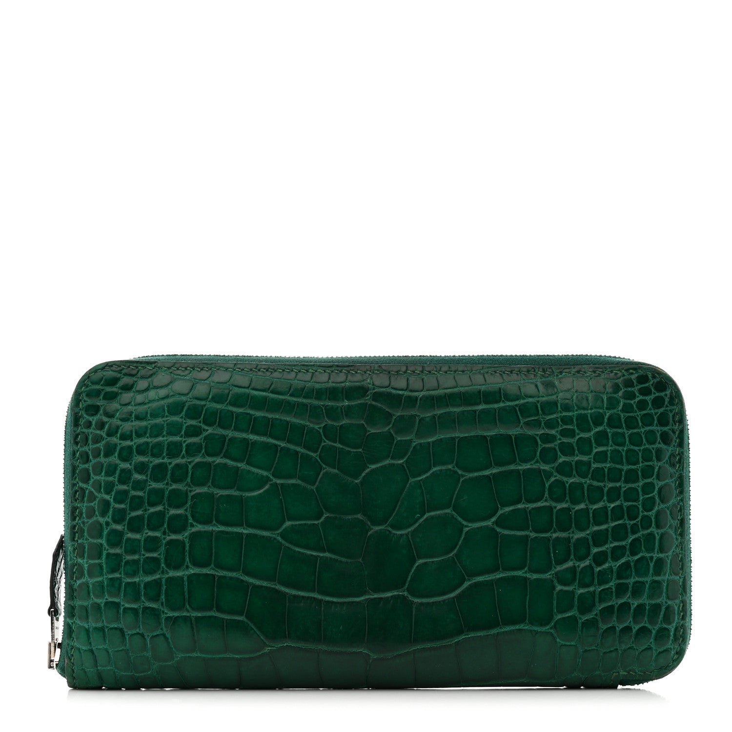 Hermes Shiny Alligator Azap Wallet Vert Emeraude