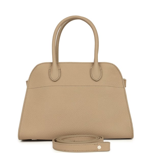 The Row The Row Soft Margaux 10 Bag Dark Taupe Calfskin Silver Hardware