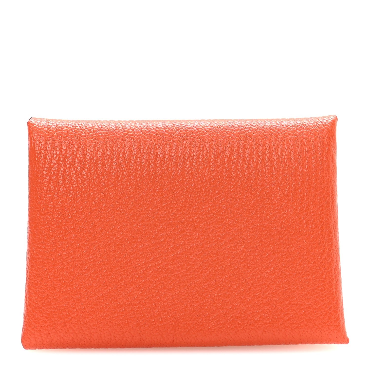 Hermes Hermes Chevre Chamkila Calvi Duo Card Case Orange