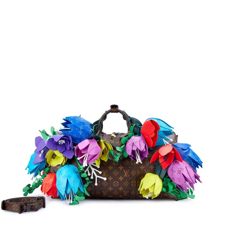 Louis Vuitton Limited Edition Brown Monogram Canvas Tulip Keepall Bandoulière 50 Brown Hardware, 2022