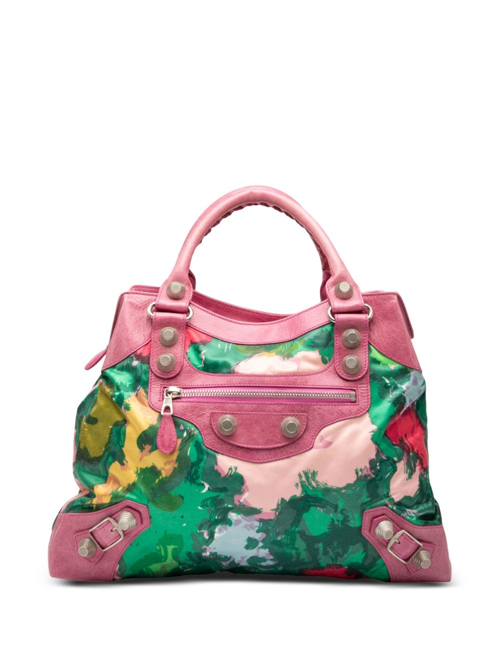 2005-2025 Lambskin and Satin Floral Print Motocross Giant 21 Brief satchel