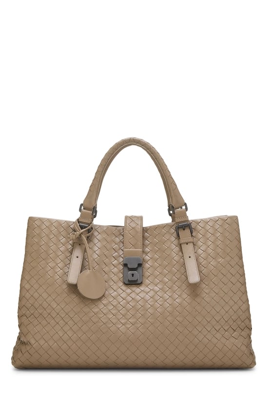 Bottega Veneta Beige Intrecciato Roma Tote Medium