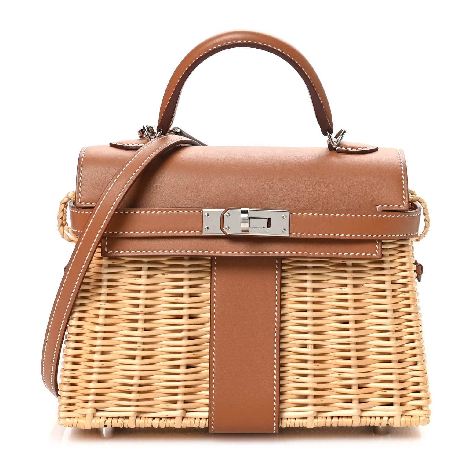 Hermes Wicker Swift Picnic Mini Kelly 20 Naturel Gold