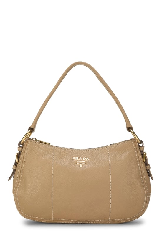 Beige Vitello Daino Shoulder Bag