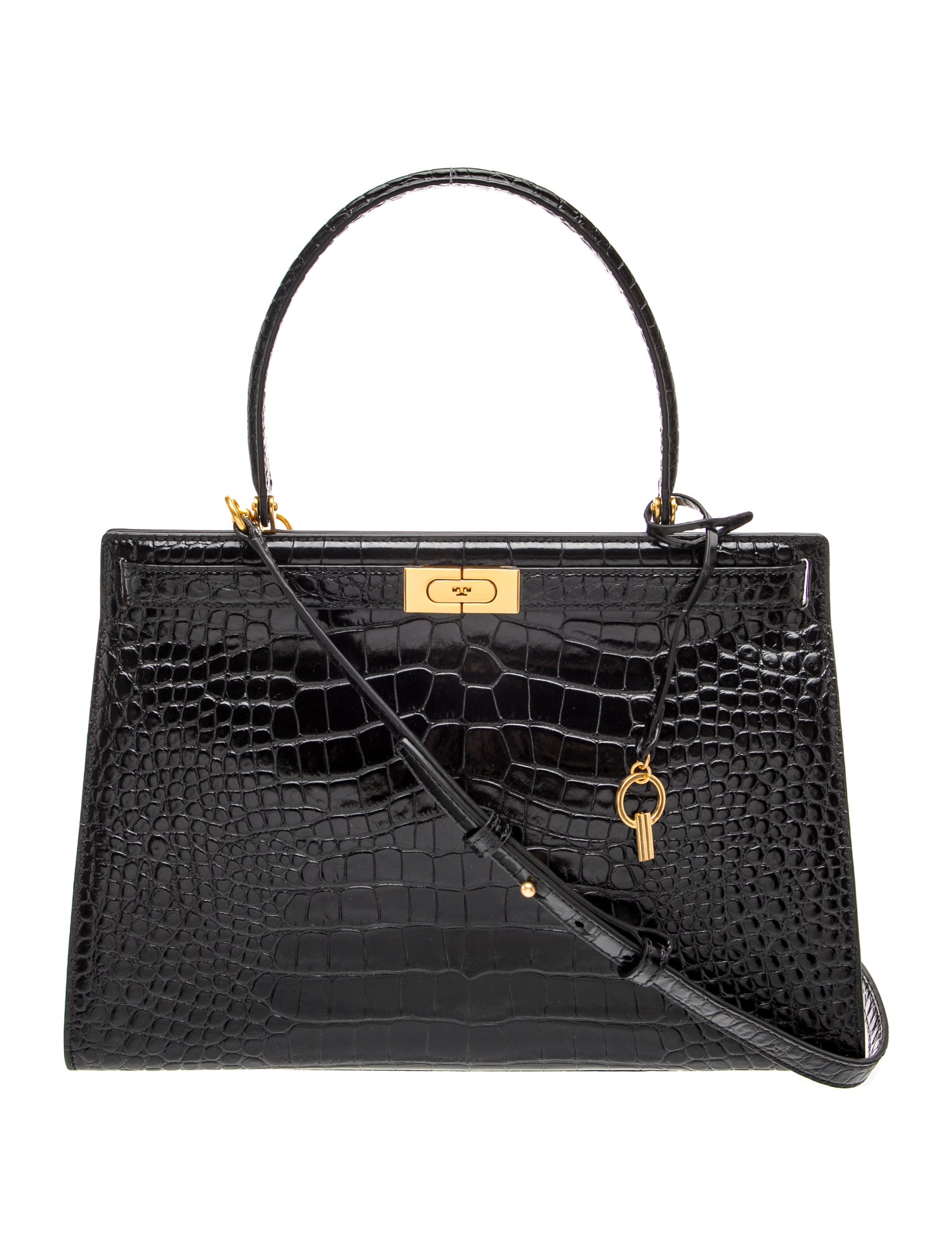 Embossed Leather Top Handle Bag