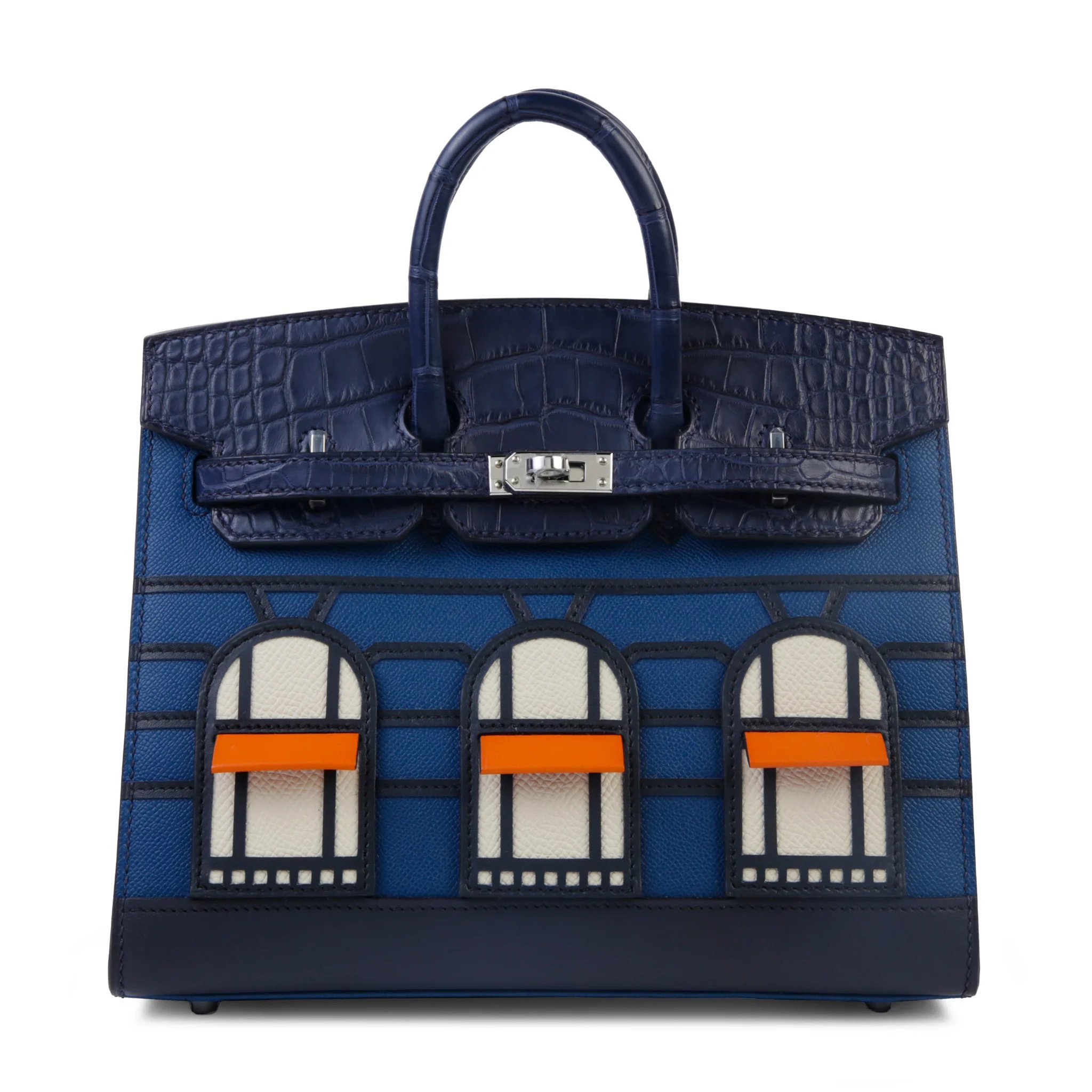 Unused ( Rank NS ) HERMÈS Limited Edition Birkin Faubourg 20 Sellier Deep Blue (S4) Blue Marine (78) Bleu Indigo (76) Matte Alligator Madame Swift Palladium hardware B (2023)