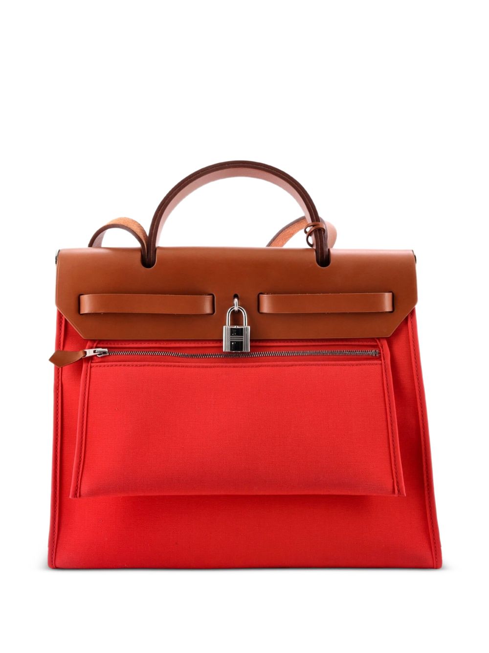 Herbag Zip Leather and Toile 31 shoulder bag