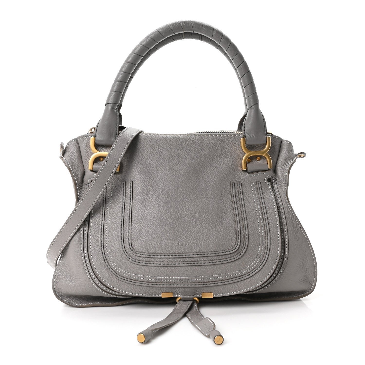 Chloe Calfskin Medium Marcie Satchel Cashmere Grey