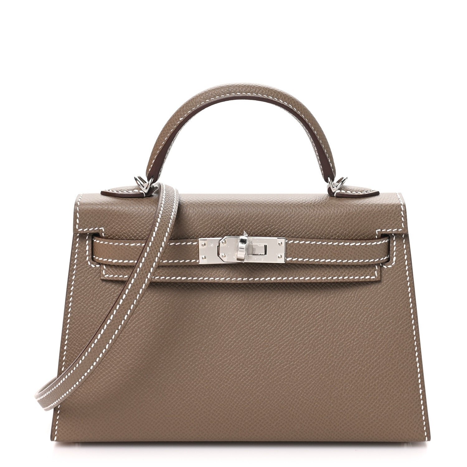 Hermes Epsom Mini Kelly Sellier 20 Etoupe