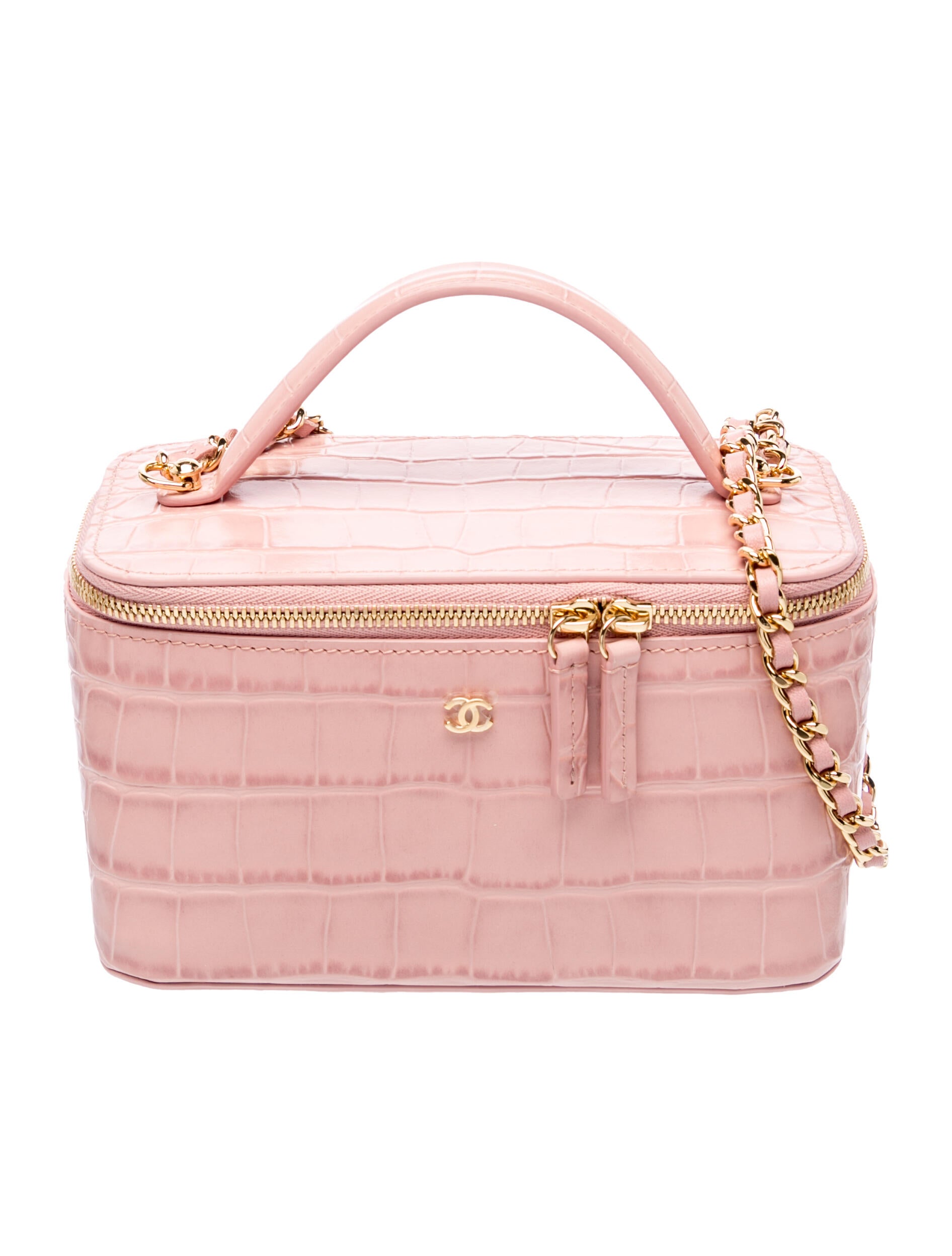 2026 Crocodile Embossed Vanity Case w/ Chain