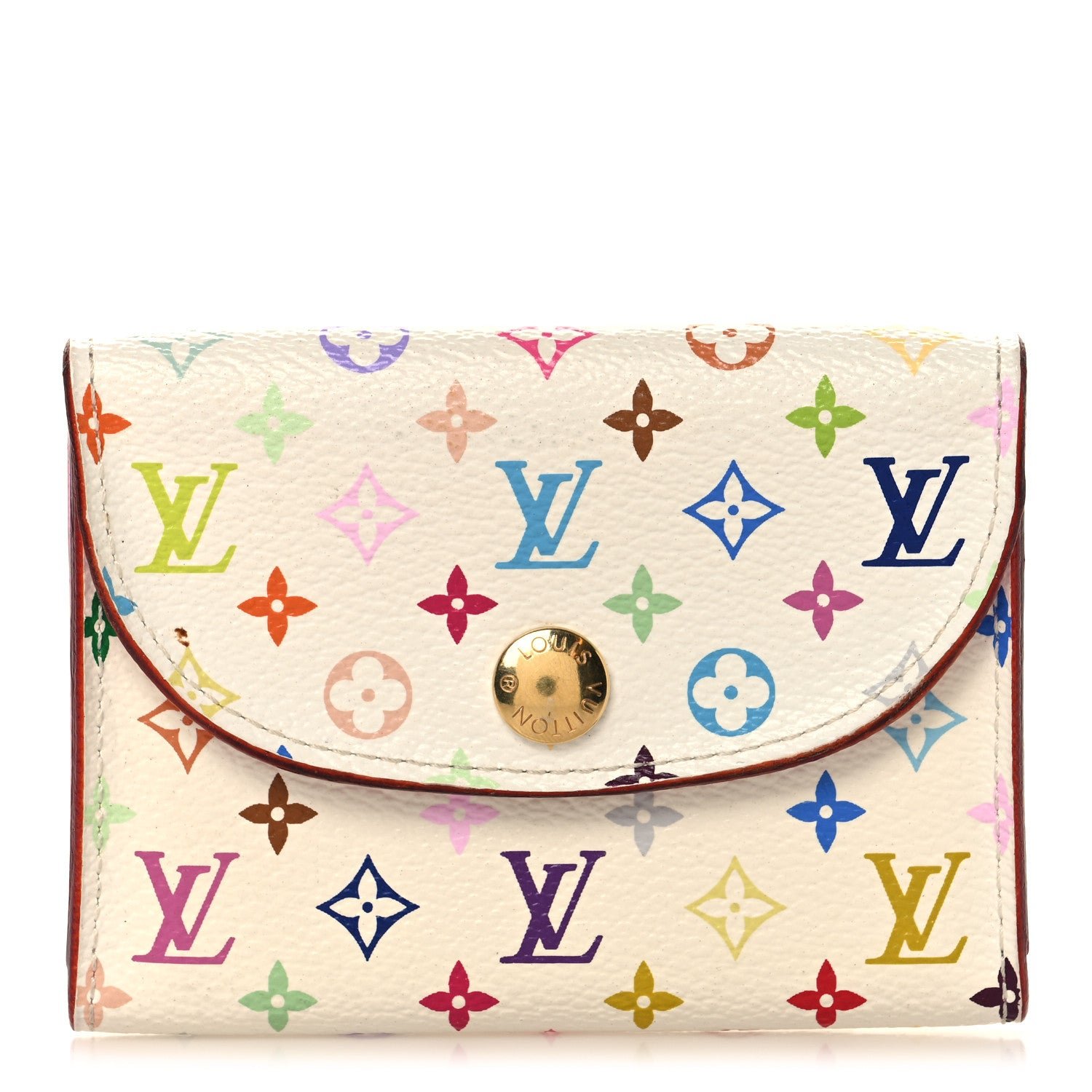 Louis Vuitton Monogram Multicolor Business Card Holder White Litchi