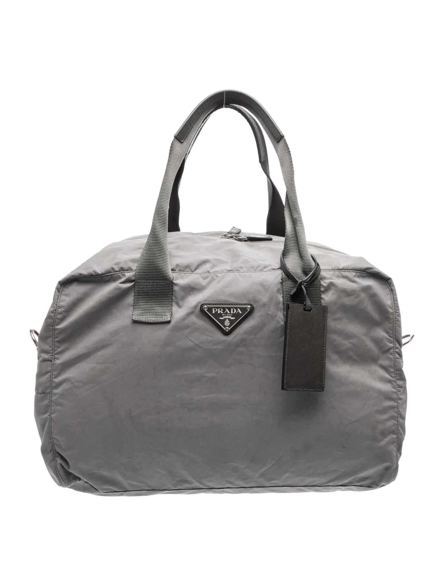 Enameled Metal Triangle Weekender Bag