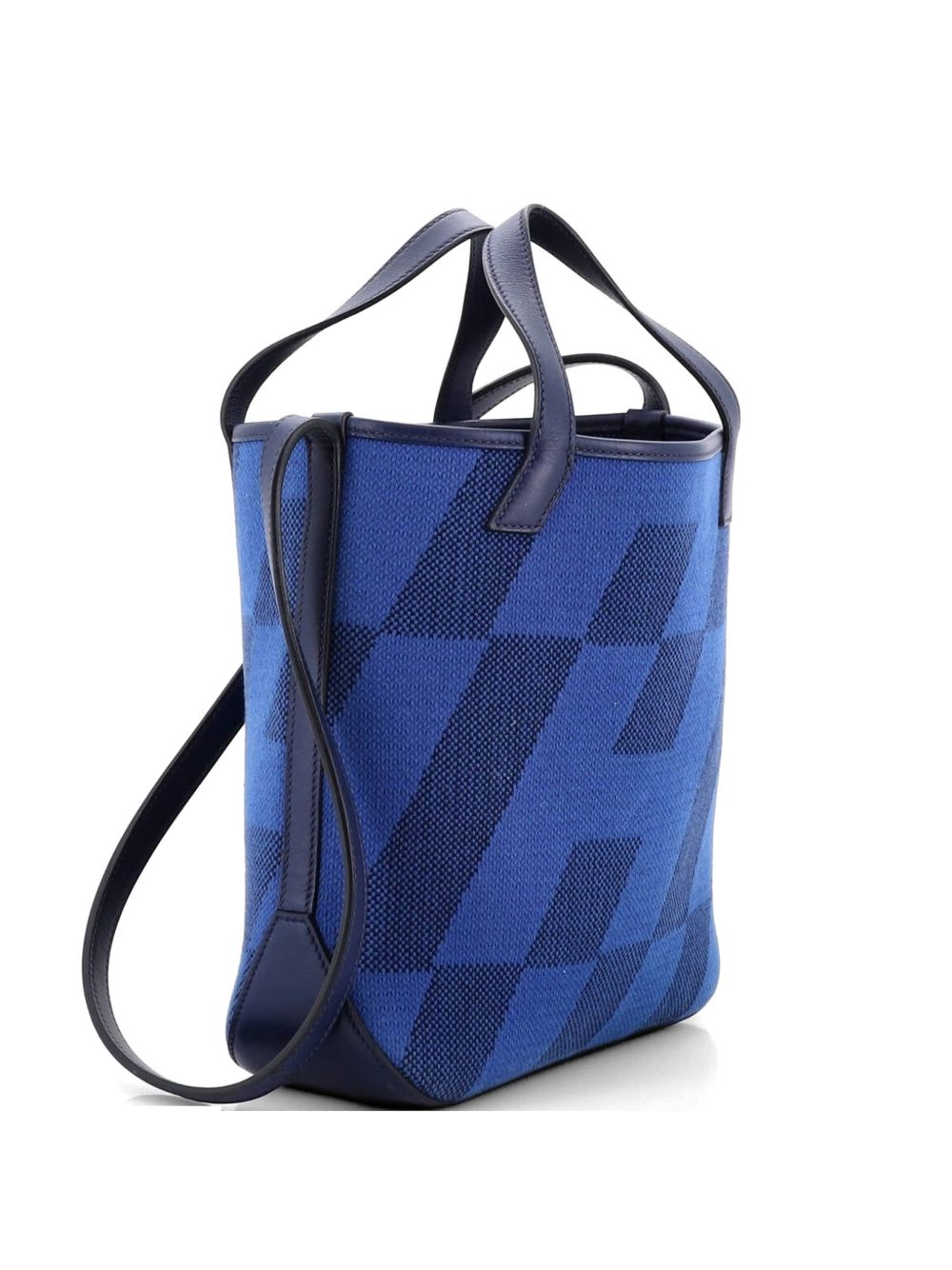 Cabas H en Biais Tote Canvas with Leather 27 shoulder bag