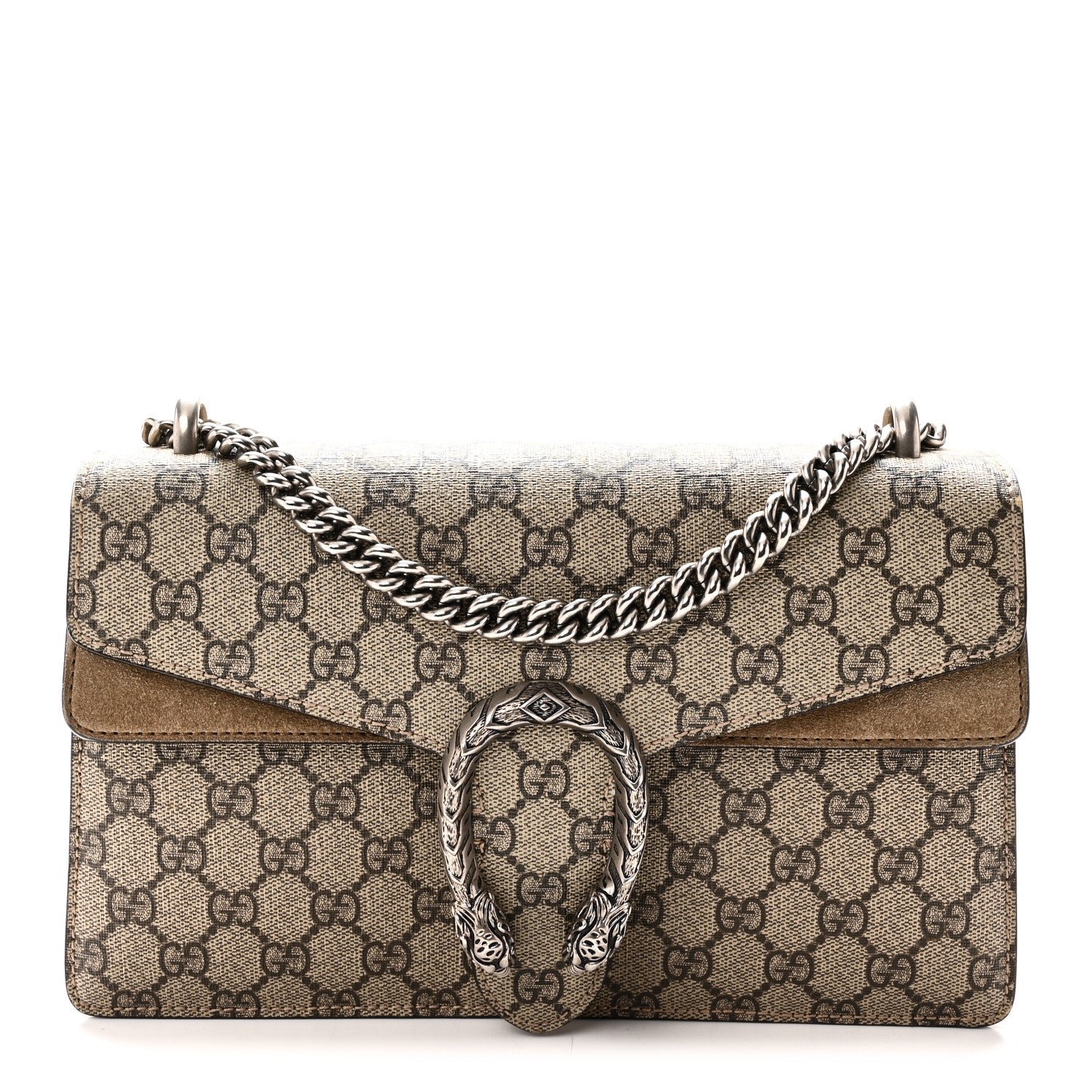 Gucci GG Supreme Monogram Small Dionysus Shoulder Bag Taupe