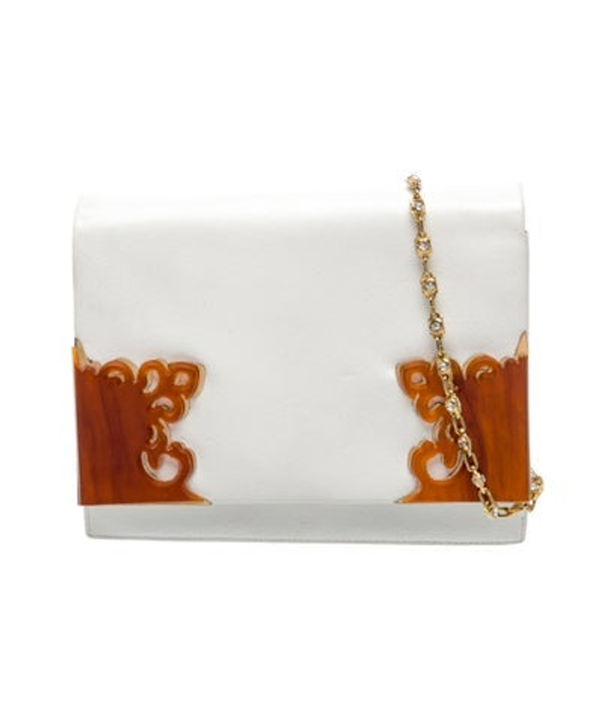 Valentino Saffiano Leather Vintage White Clutch Bag