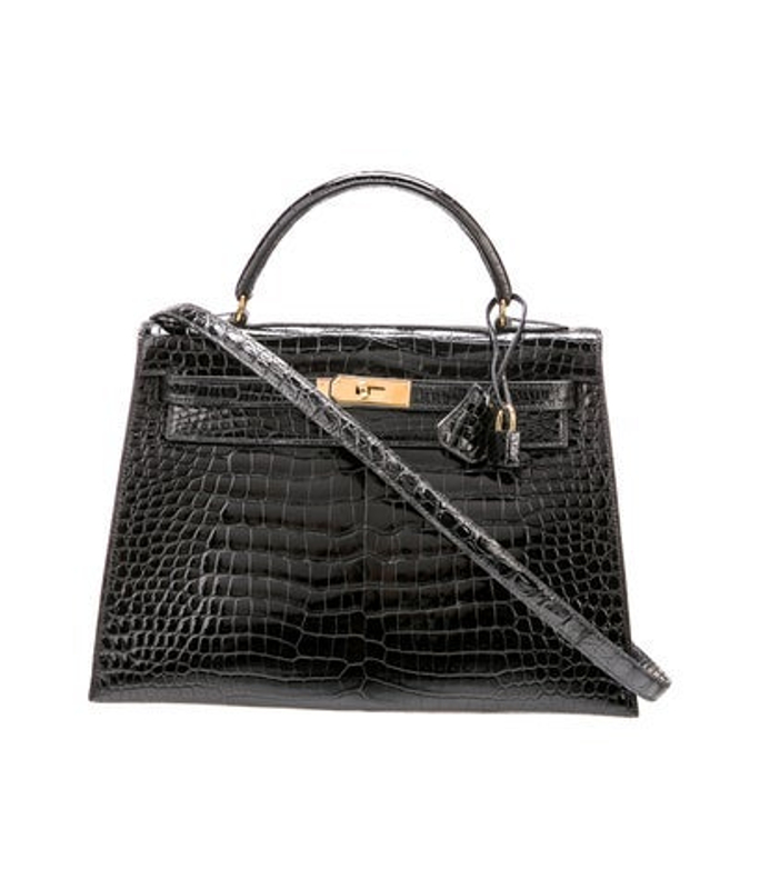 Hermes Shiny Porosus Crocodile Kelly Sellier 32