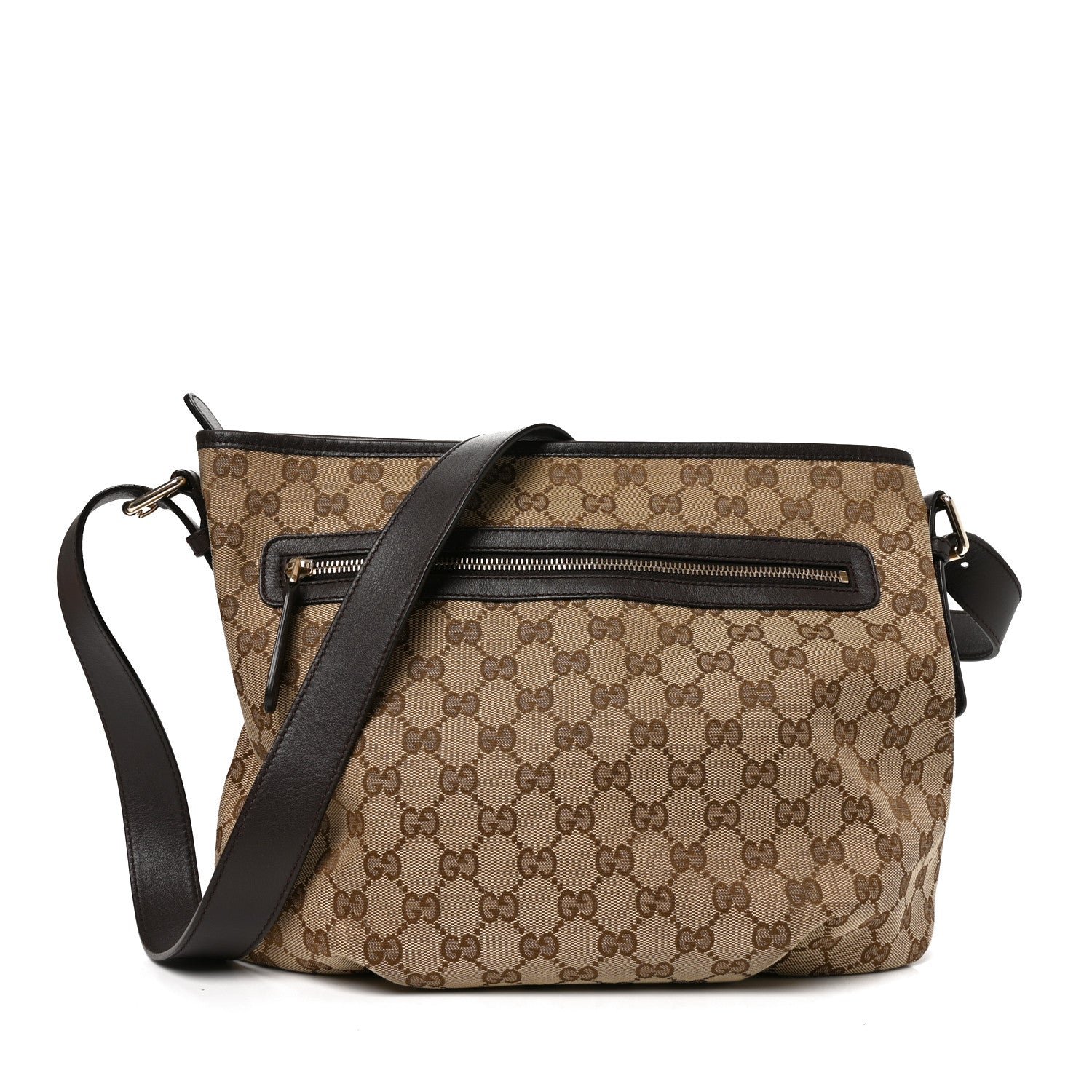 Gucci Monogram Messenger Bag Dark Brown