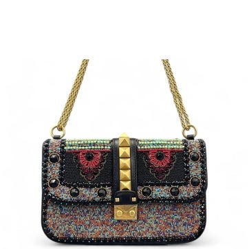 Calfskin Glam Lock Rockstud Flap Medium