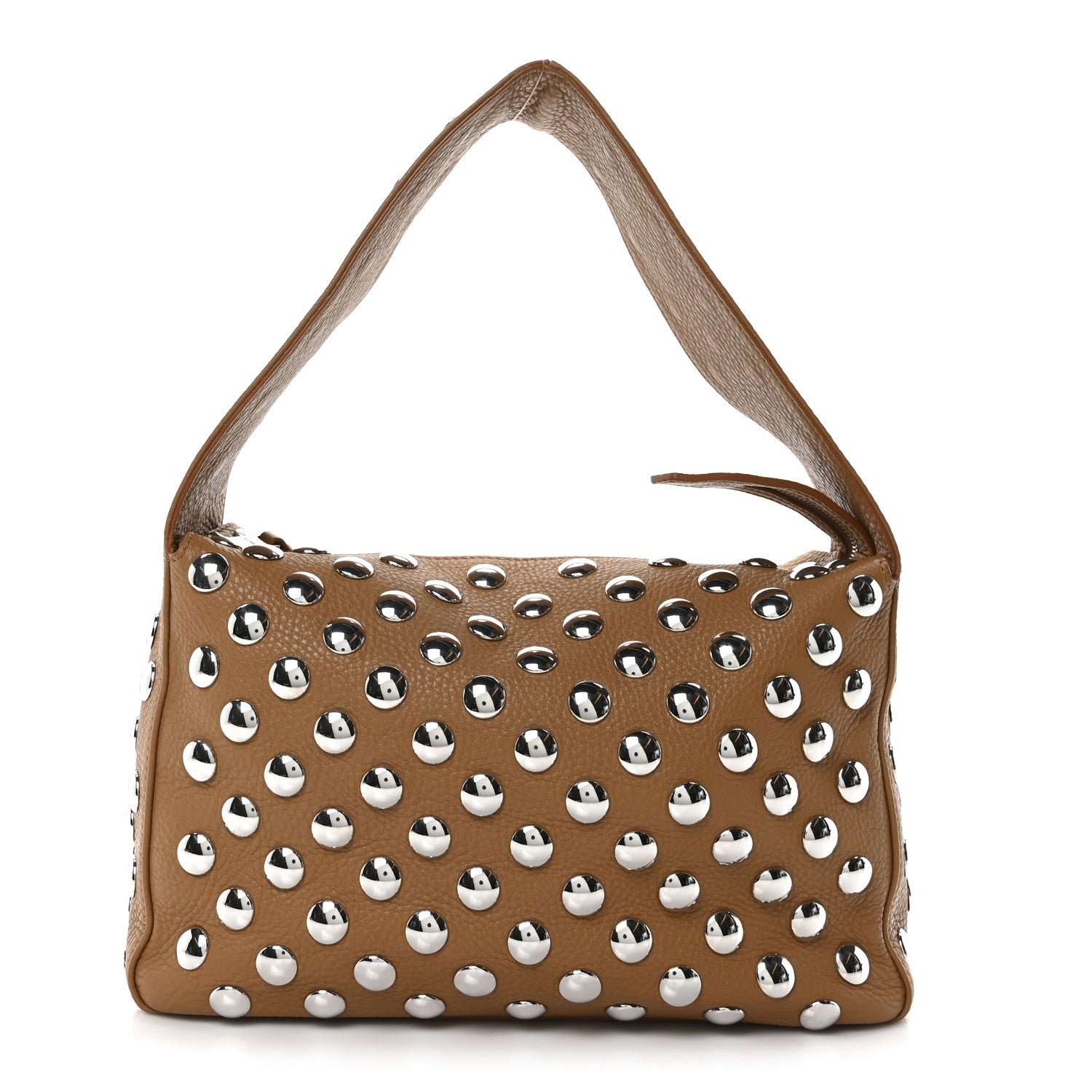 Khaite Pebbled Sport Calfskin Studded Elena Nougat