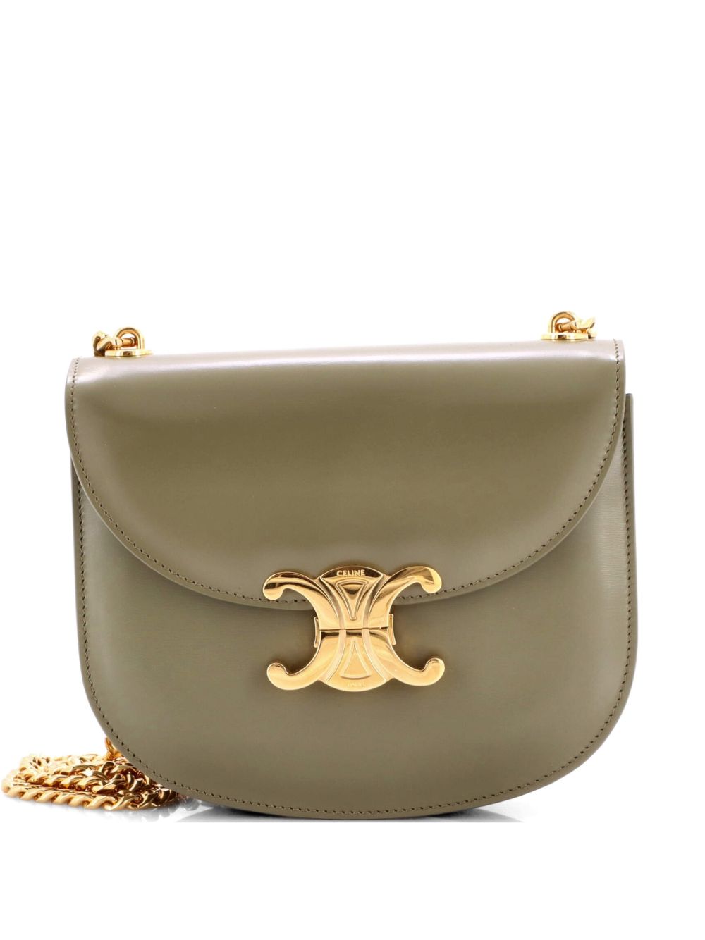 Triomphe Besace Clea Chain Flap Bag Leather shoulder bag