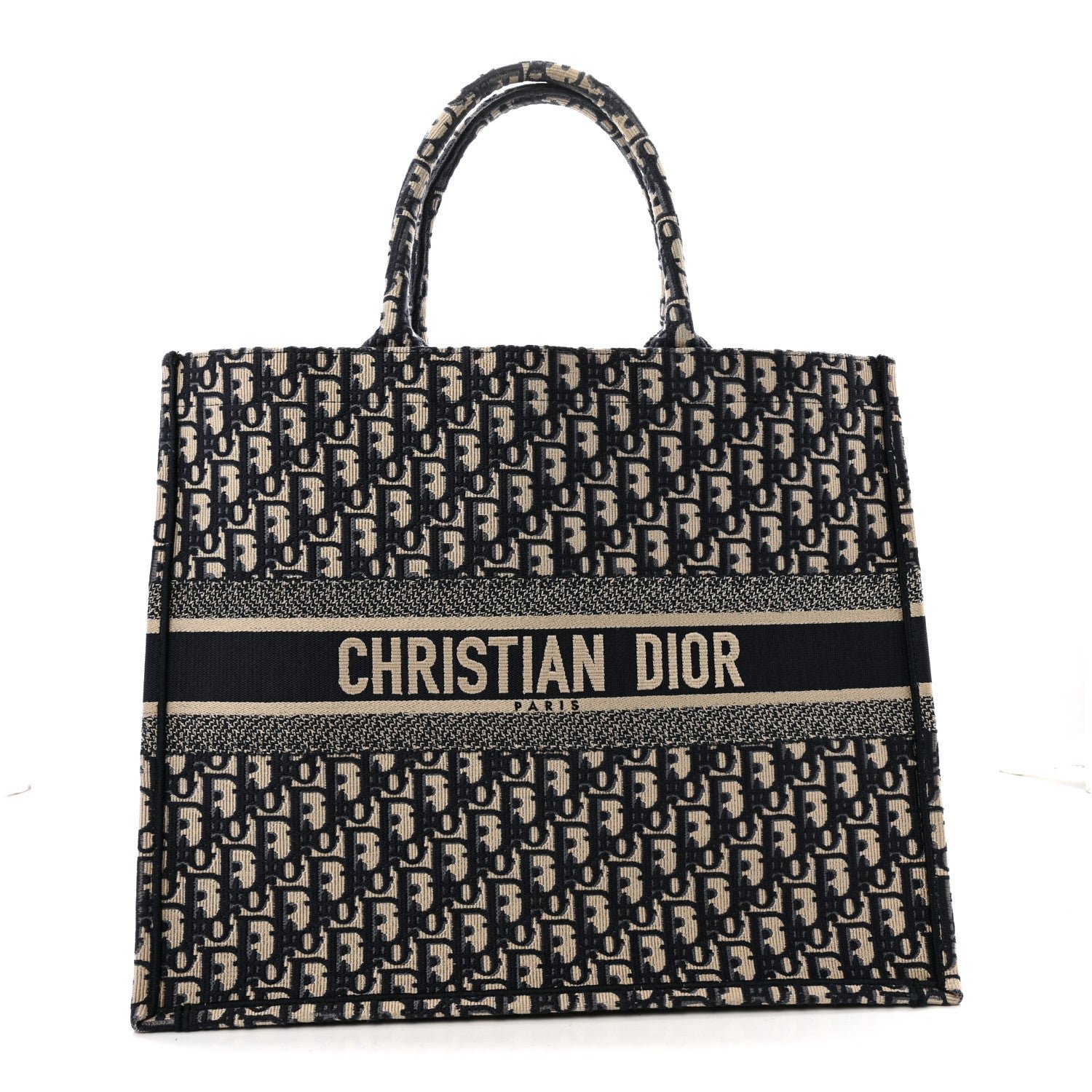 Christian Dior Oblique Large Book Tote Blue Multicolor