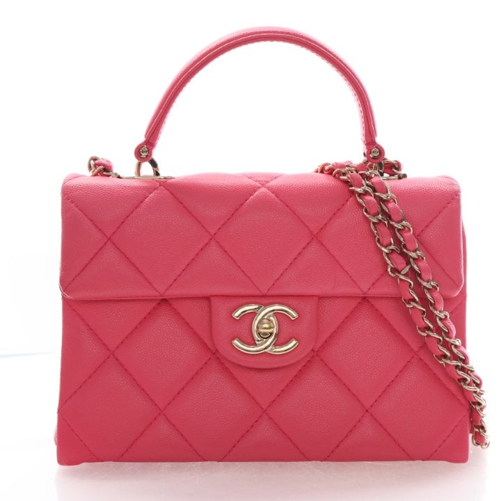 Chanel Mini Caviar Retro Twist Top Handle Flap Bag