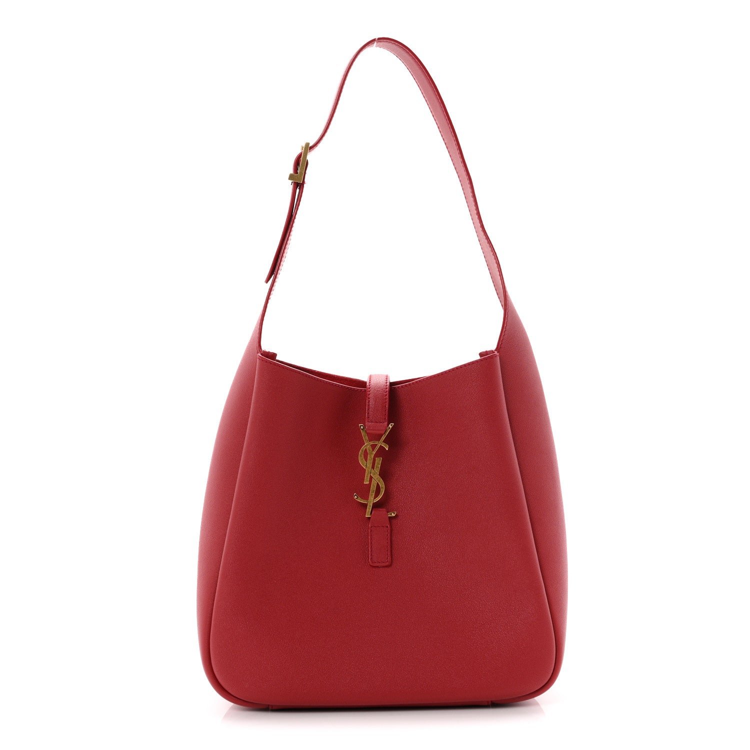 Saint Laurent Smooth Calfskin Small Le 5 A 7 Soft Hobo Red Danger
