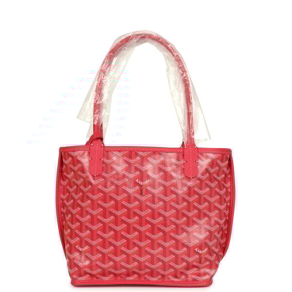 Goyard Goyard Goyardine Canvas Fuchsia Anjou Mini Tote Palladium Hardware