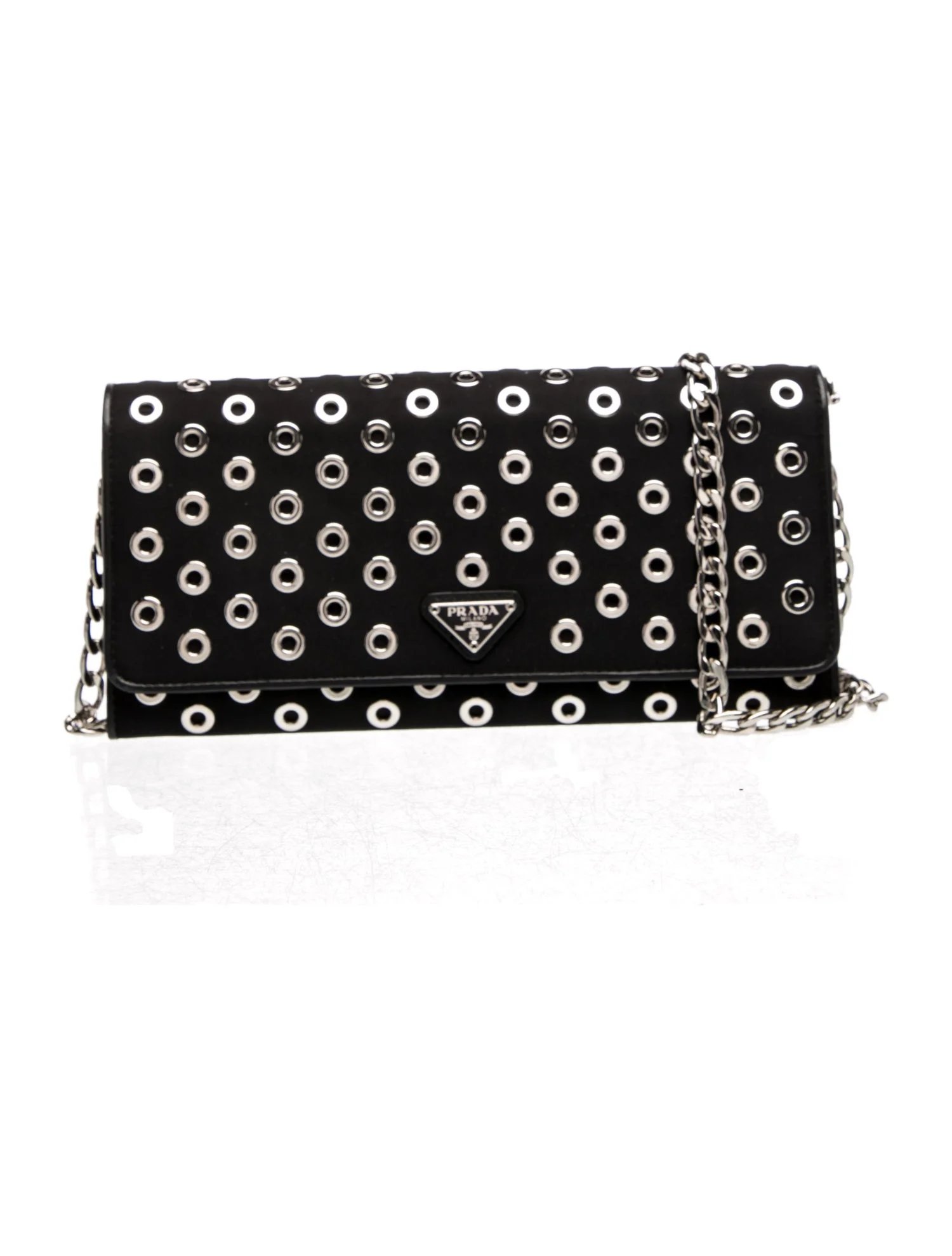 Tessuto Nylon Grommet Wallet on Chain