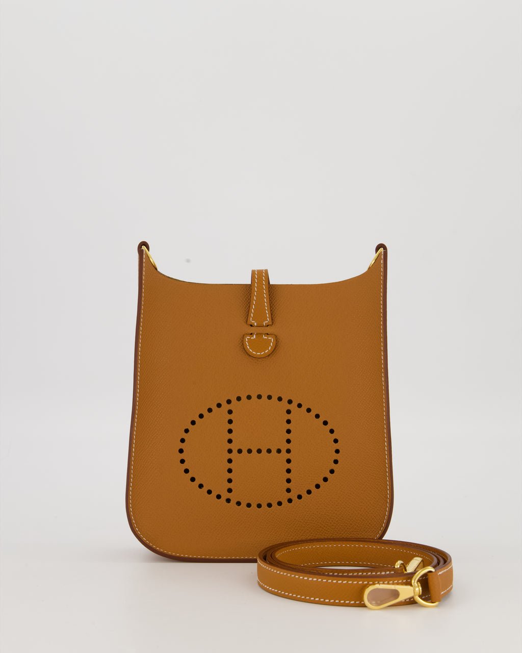 Hermes Hermès Gold Mini Evelyne Sellier Bag in Epsom Leather with Gold Hardware