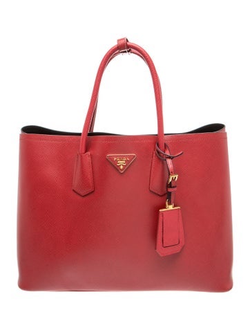 Saffiano Lux Leather Double Bag Large