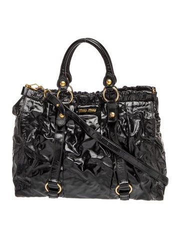 Patent Leather Top Handle Bag