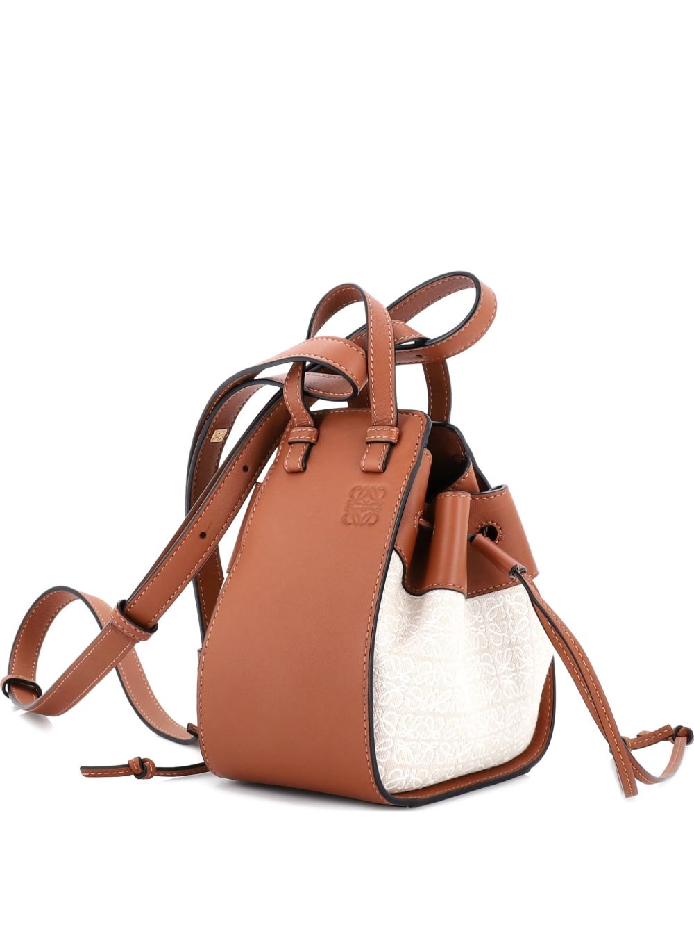 Hammock Bag Leather and Anagram Jacquard Mini crossbody bag