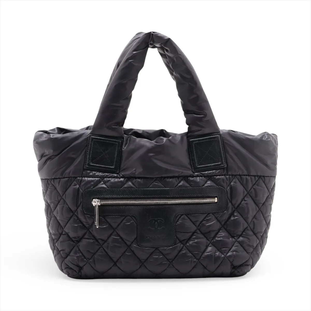 Chanel Coco Cocoon Nylon & Leather Tote bag Black Silver Metal Fittings 13XXXXXX