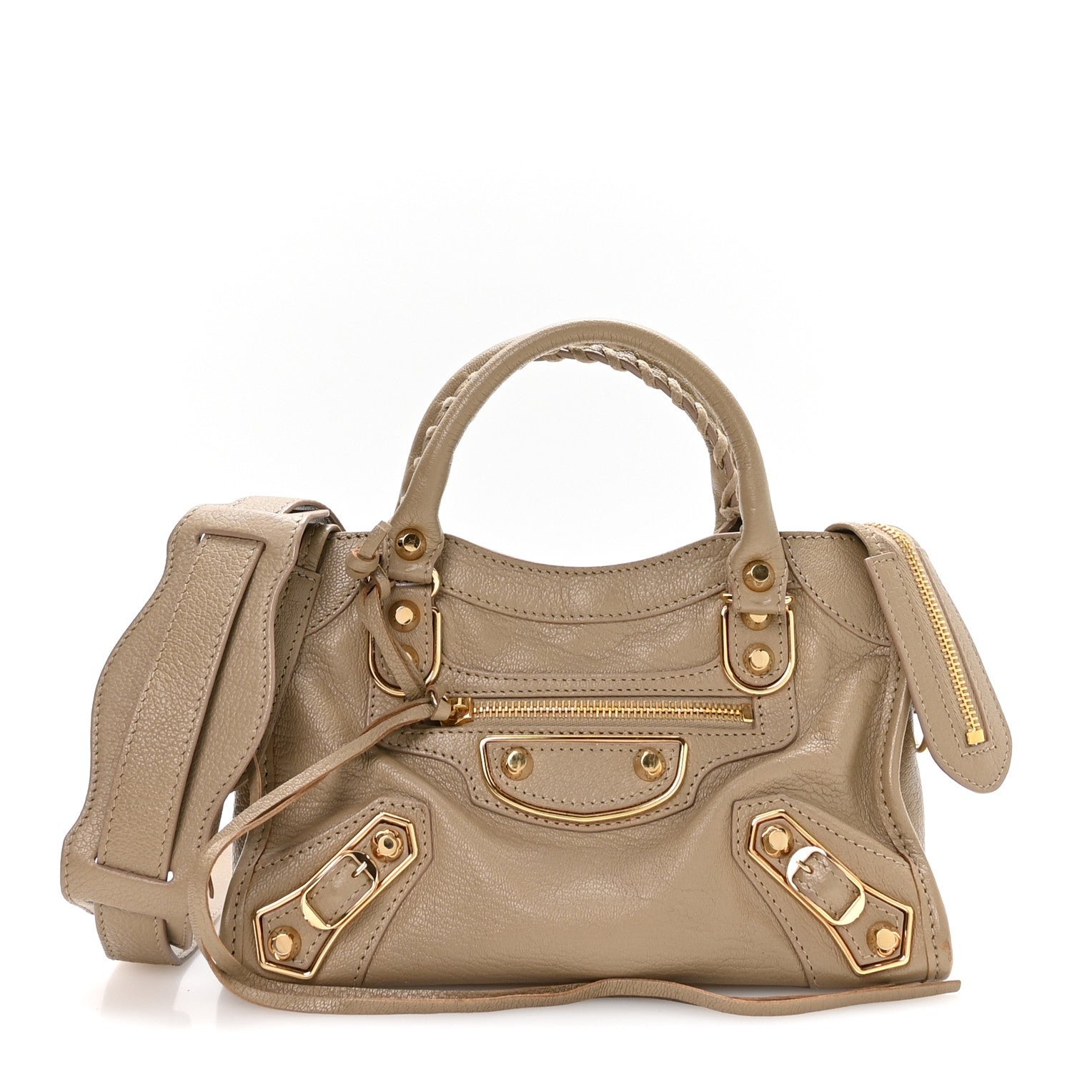 Balenciaga Balenciaga Chevre Gold Metallic Edge Hardware Mini City Beige Latte