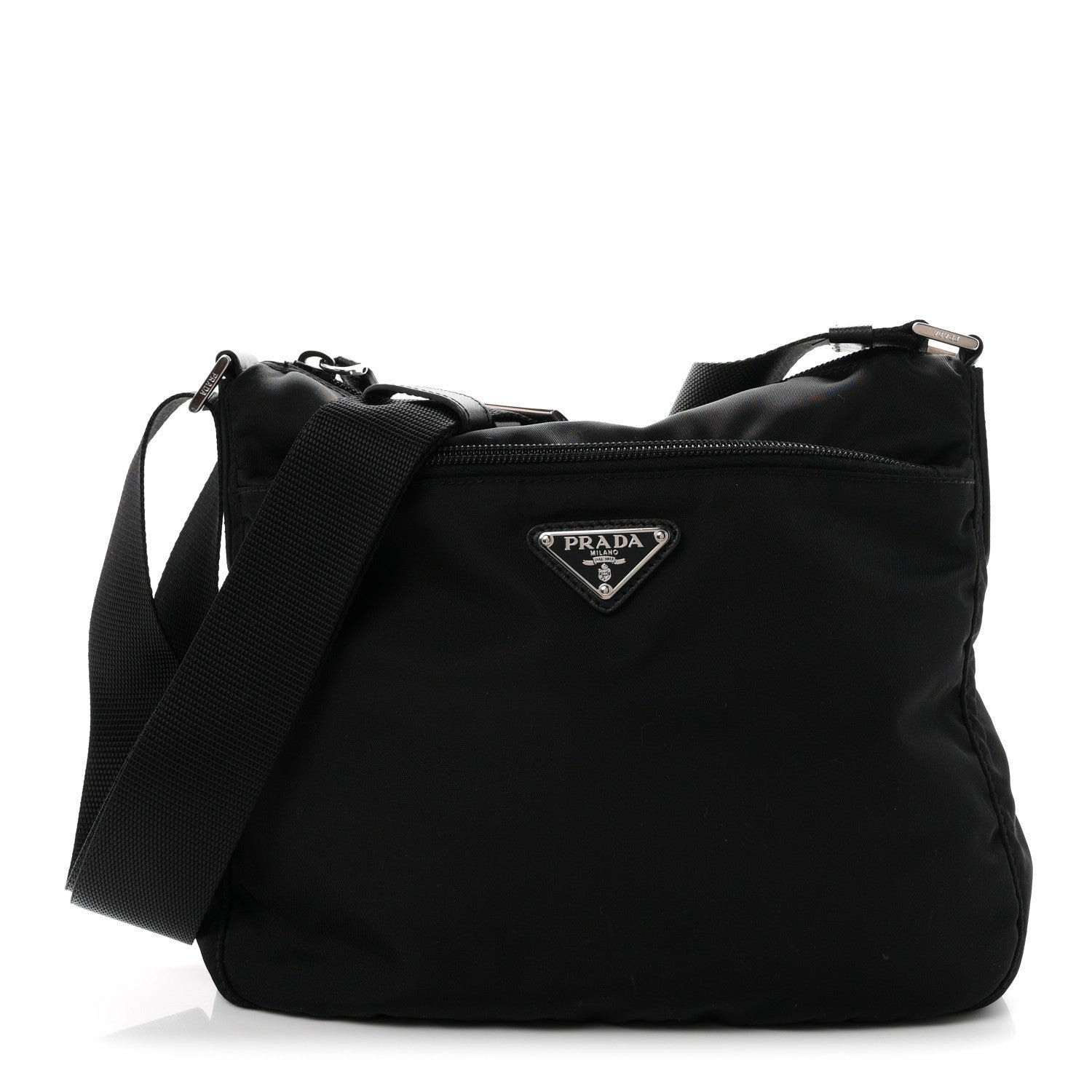 Prada Prada Nylon Vela Messenger Bag Black
