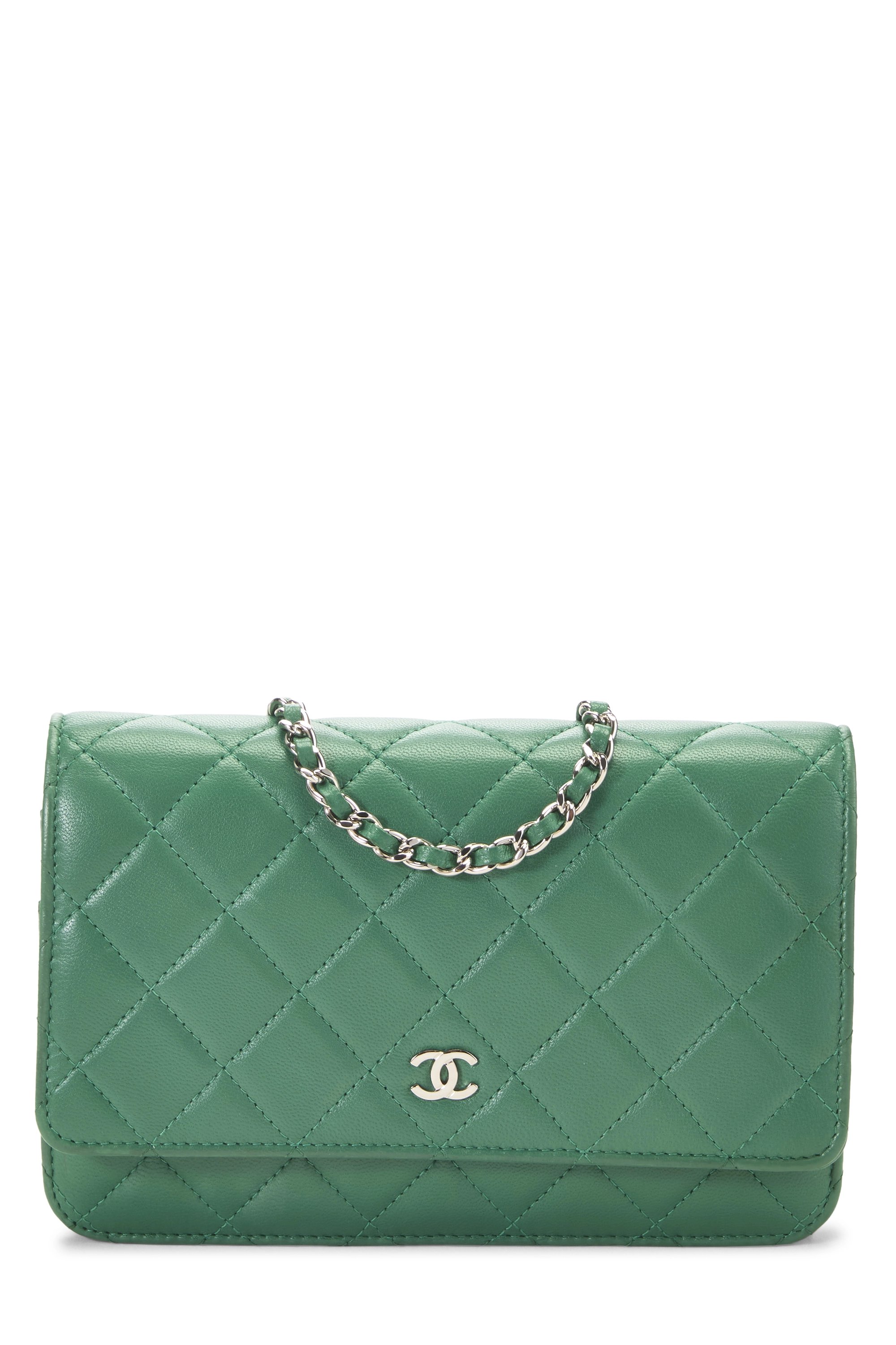 Green Caviar Classic Quilted Wallet On Chain (WOC)
