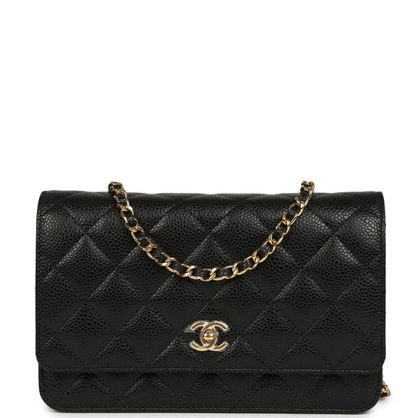 Chanel Wallet On Chain WOC Black Caviar Gold Hardware