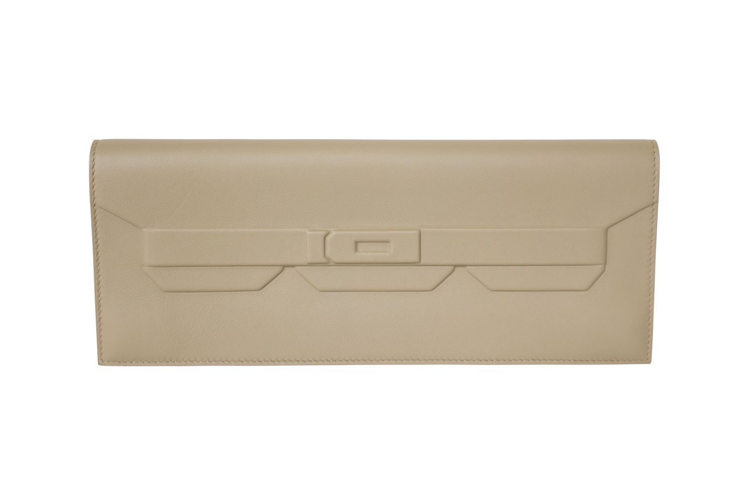 Hermes Birkin Shadow Cut Clutch Bag, Beige Marfa Swift Calfskin, W 2024 Stamp, New in Box WA001