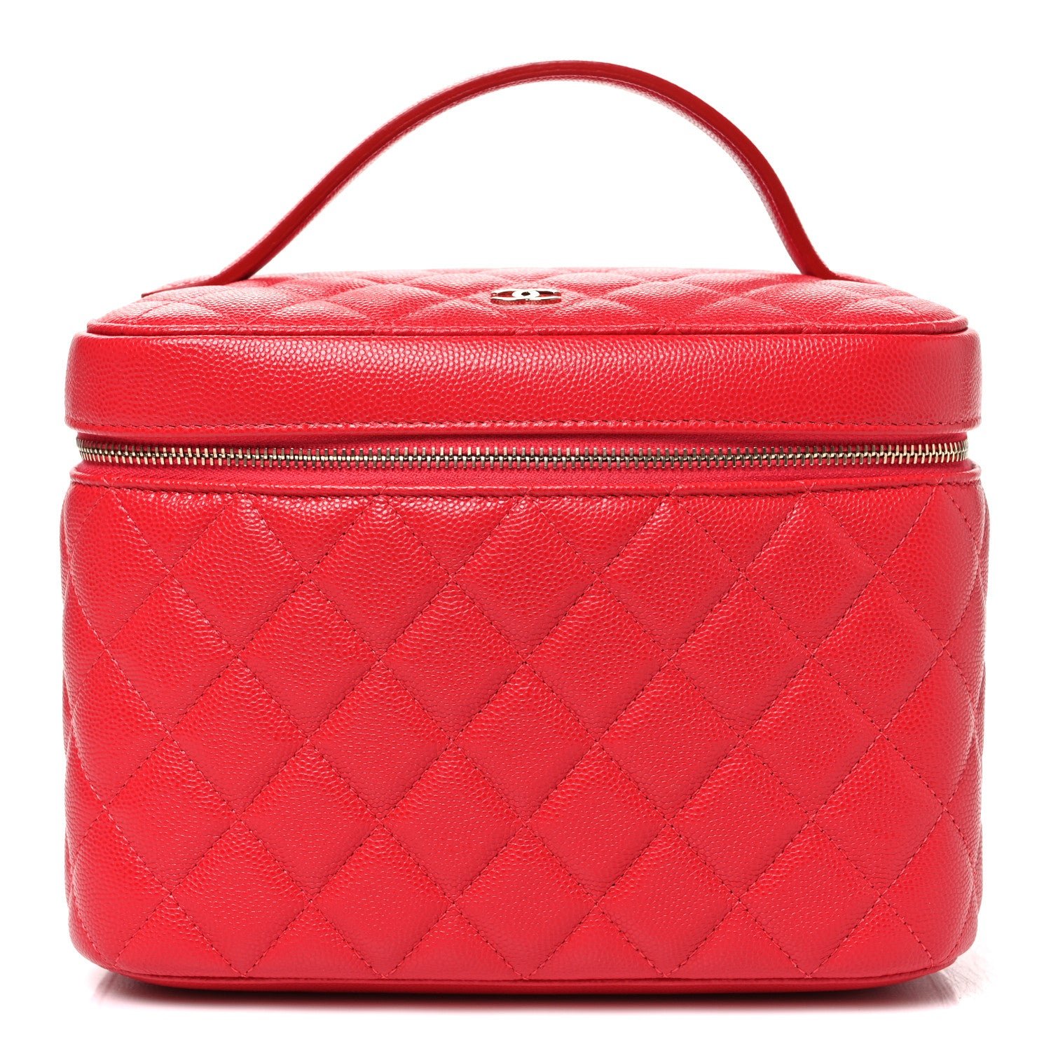 Chanel Caviar Quilted Large Vanity Pouch Red
