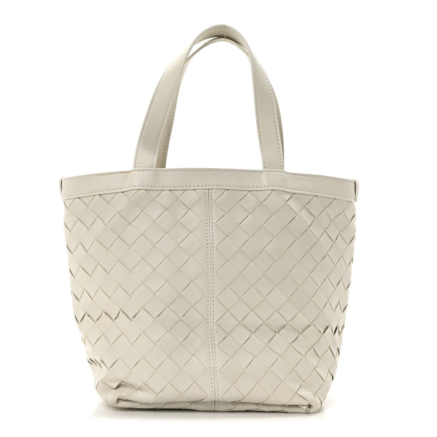 Bottega Veneta Nappa Intrecciato Small Flip Flap Tote Chalk