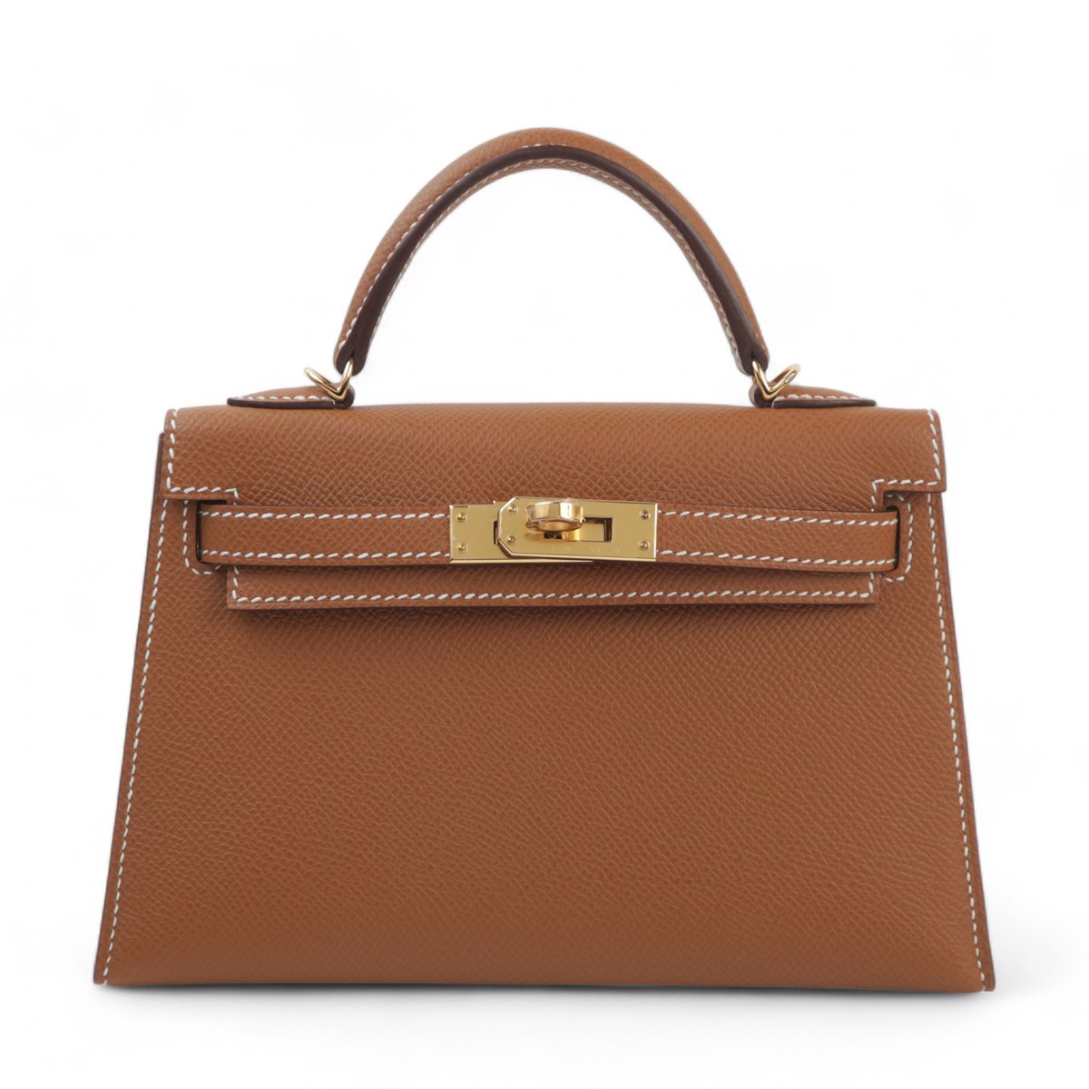 Hermes Unused ( Rank NS ) HERMÈS Mini Kelly II Gold (37) Epsom Gold hardware B (2023)