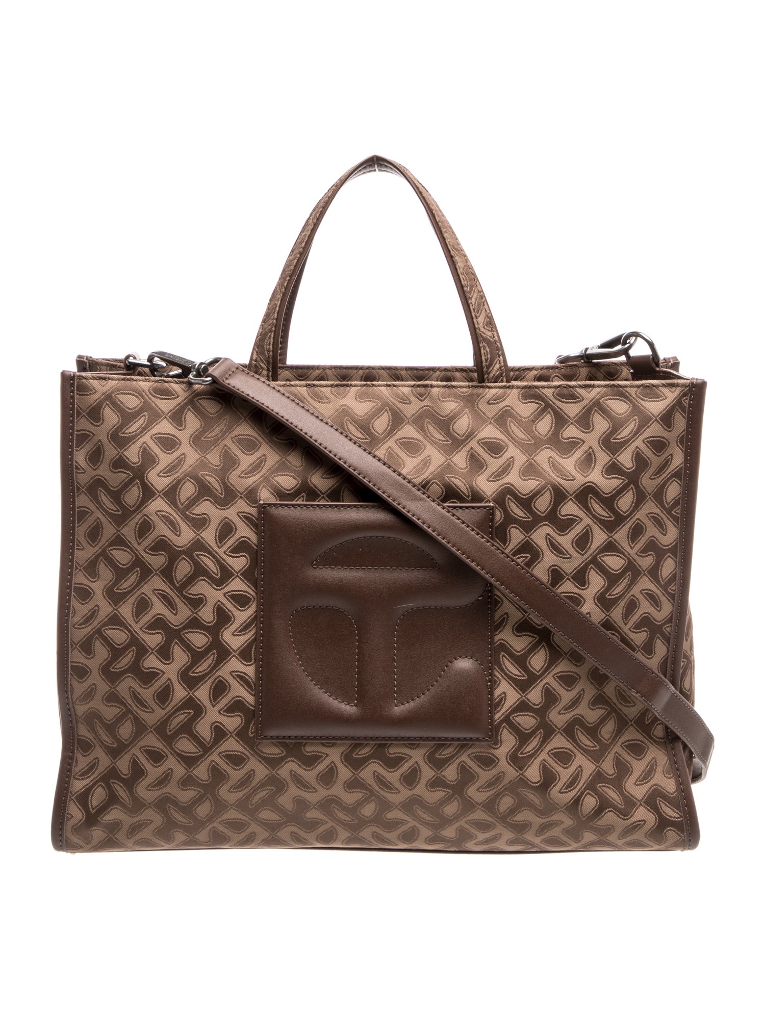 Chocolate Monogram Jacquard Shopper Medium